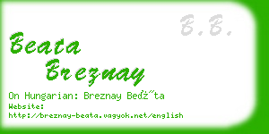 beata breznay business card